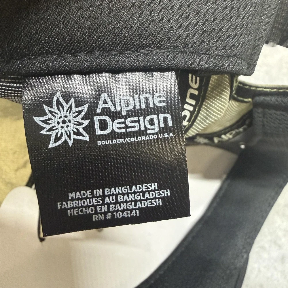 Alpine Design Hat Cap‎ Strap Back Mens One Size Black Olive Khaki 5 Panel Nylon
